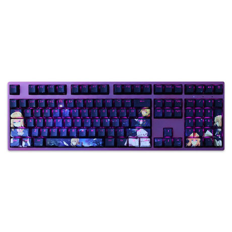 Violet Evergarden Pbt Material Key Cap Thermal Sublimation Process Key Cap Purple Star Key Cap 108 Key Computer Keyboard Accessories, everythinganimee