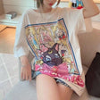 Cartoon Sailor Moon Tsukino Usagi Luna Summer T-Shirt New Hot Diamond Versatile Top Short Sleeve Oversize Clothes Female, everythinganimee