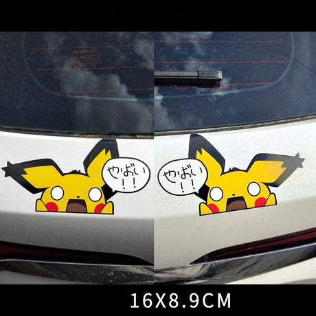 Pokemon Pikachu Body Stickers Cover Scratched Glass Window Cartoon Decorative Waterproof Car Door Cute Sticker Toys, everythinganimee