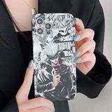 phone case featuring your favorite Jujutsu Kaisen characters, such as Yuji Itadori, Fushiguro Megumi on it. The case is compatible with iPhone 14, 13, 12, 11 Pro, X, Xs Max and XR.