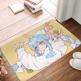 Hololive Bathroom Non-Slip Carpet Cute Usada Pekora Flannel Mat Welcome Doormat Floor Decoration Rug, everythinganimee