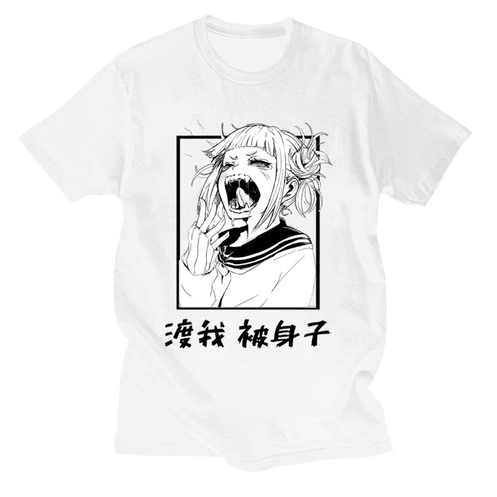 My Hero Academia T Shirt Japanese Anime Himiko Toga Graphic T-shirt Kawaii Cartoon Tshirt Streetwear Summer Cotton Short Sleeve, everythinganimee