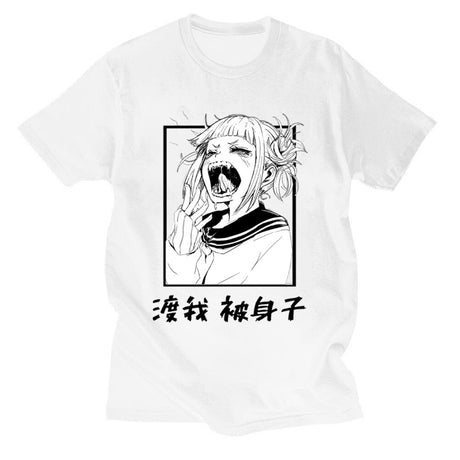 My Hero Academia T Shirt Japanese Anime Himiko Toga Graphic T-shirt Kawaii Cartoon Tshirt Streetwear Summer Cotton Short Sleeve, everythinganimee