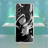 Dragon ball z black and white Soft Case For Samsung Galaxy S22 S20 S21 S10 S9 S8 Plus FE Note 20 Ultra 10 Lite 9 Luxury Cover Coque Comics Line Sketch, everythinganimee