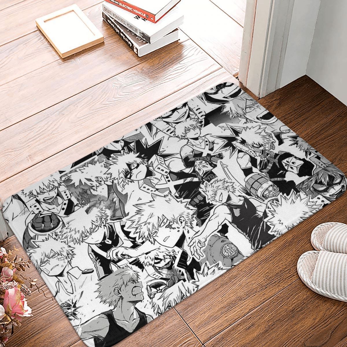 My Hero Academia All Might Manga Anti-Slip Doormat Bath Mat Katsuki Bakugo Balcony Carpet Entrance Door Rug Indoor Decorative, everythinganimee