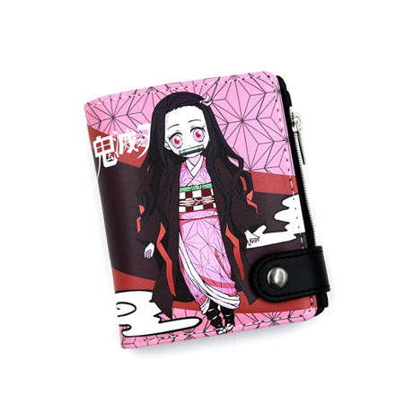 Anime Demon Slayer Soft Button Wallet Tomioka Giyuu Zipper Coin Card Purse, everythinganimee