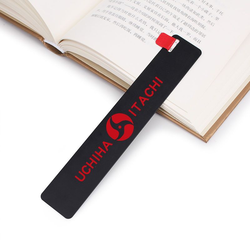 15CM Naruto Metal Bookmark Red Cloud Akatsuki Uchiha Sasuke Uchiha Itachi Ninja Animation Anime Metal Ruler Bookmark, everythinganimee