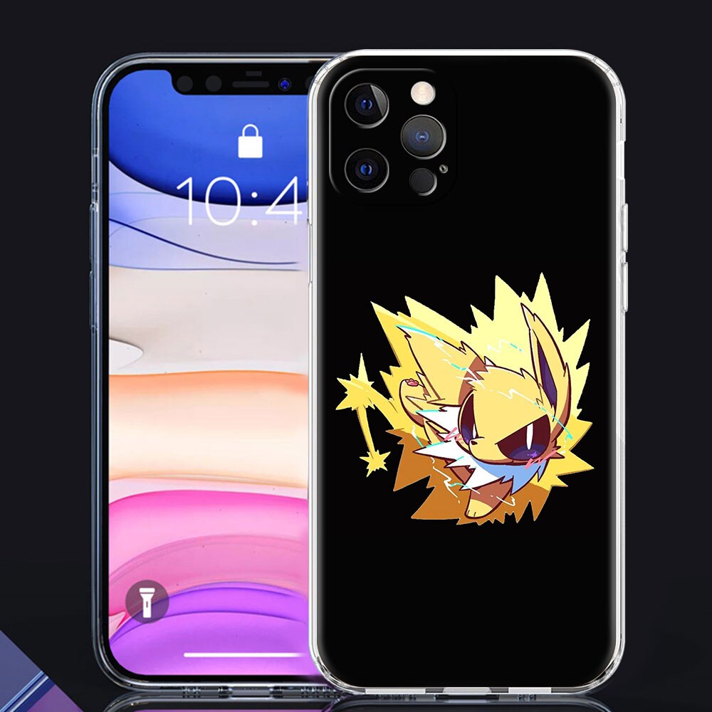 Clear Cover For Apple iPhone 13 11 14 Pro Max 12 Mini Soft Phone Case XR SE 2020 7 8 Plus X XS 6S Shell Pokemon Cute Eevee Lunda, everythinganimee