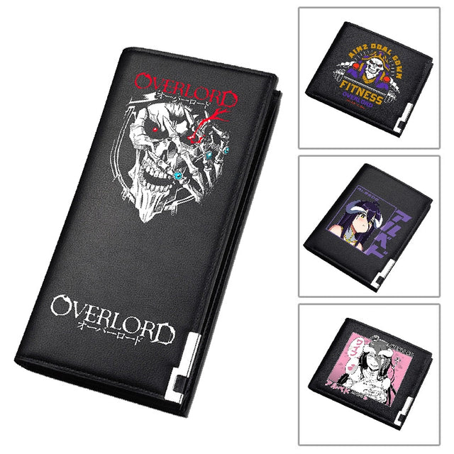 Overlord Kawaii ID Card Holder Anime Coin Pockets Cartoon Short Wallet Pu Leather Long Purses Unisex Money Bags, everythinganimee