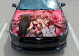 Car hood wrap decal anime girl gun vinyl sticker graphic decal truck decal truck graphic bonnet decal Car CUSTOM Any Car DIY, everythinganimee