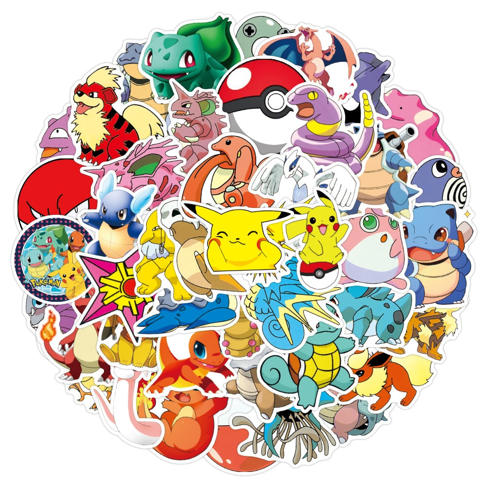 Autocollants - Pokémon de style Kawaii - 50 pcs