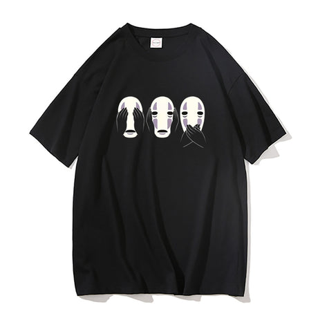 Japanese Anime No Face Man Graphic Printed T-shirts 90s Unisex Manga Tshirt Men Women Summer Fashion Casual Oversized T Shirts, everything animee