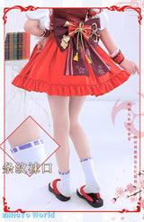 MiHoYo Genshin Impact Yae Miko Maid Doujin Dress Cosplay Costume Lovely Pink Maid Cafe Yae Miko Dress Girls Xmas Birthday Gifts, everythinganimee