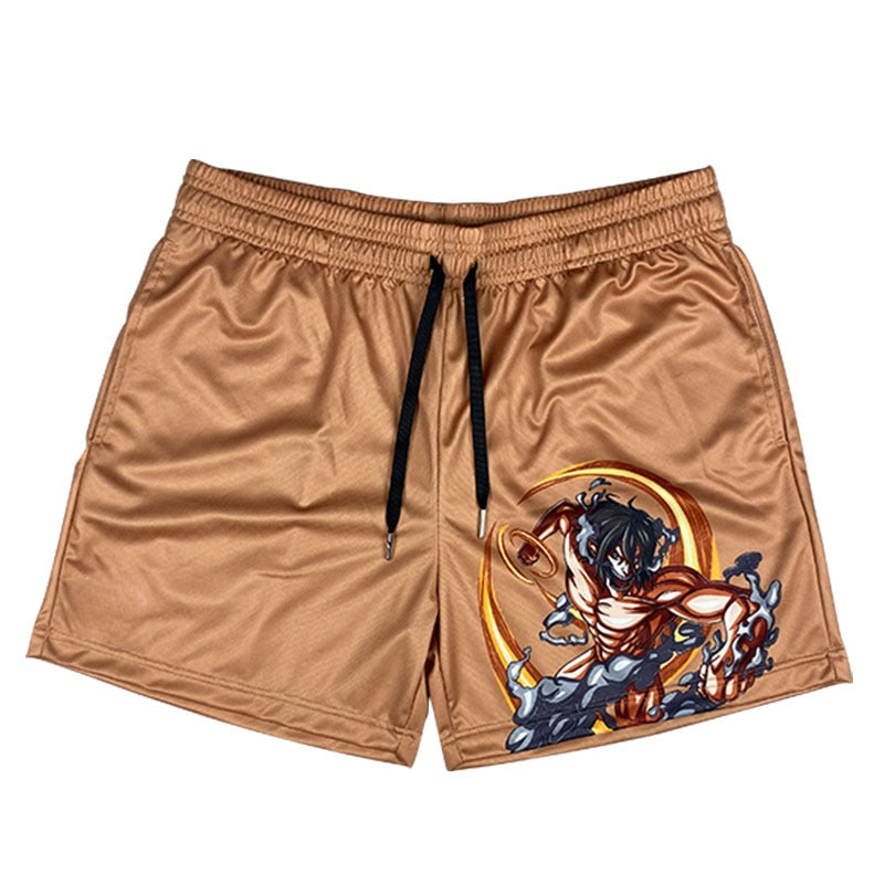 Attack On Titan Anime Shorts Summer Beach Swim Shorts Men Sports Gym Running Shorts Print Male Breathable Fitness Short Pants