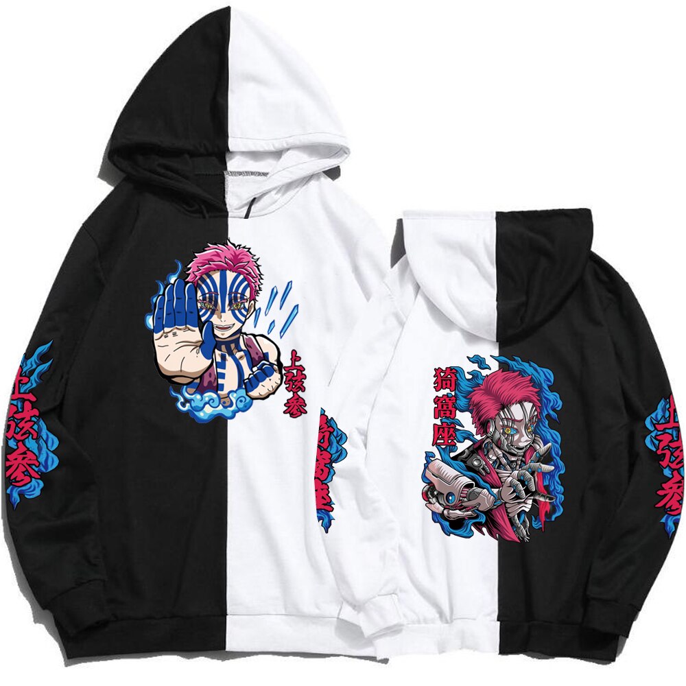 Demon Slayer Kokushibo Kimetsu Anime Hoodie Pullover Long Sleeve Loose Women Men Sweatshirt Harajuku Unisex Tops, everythinganimee