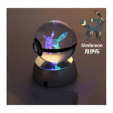 Anime Pokemon 3D Crystal Ball Snorlax Figure Pokeball Engraving Crystal Charizard Model with LED Light Base Kids Gift ANIME GIFT, everythinganimee