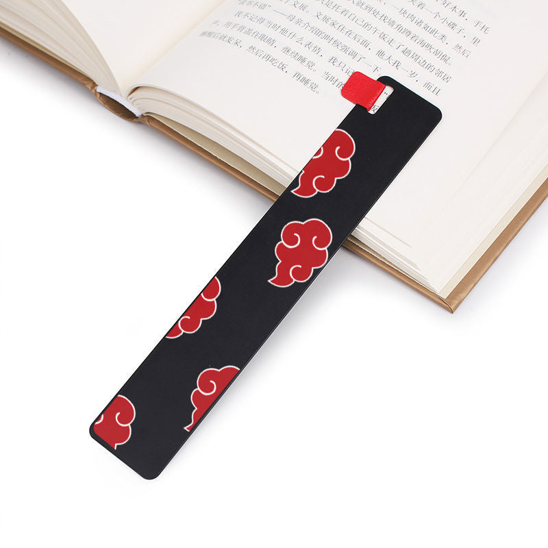 15CM Naruto Metal Bookmark Red Cloud Akatsuki Uchiha Sasuke Uchiha Itachi Ninja Animation Anime Metal Ruler Bookmark, everythinganimee