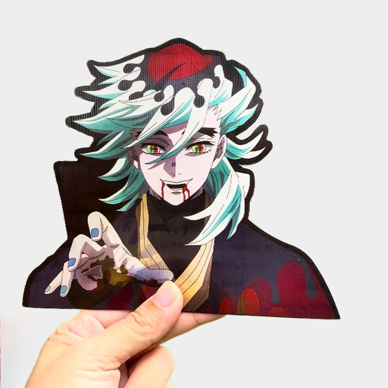 Anime Demon Slayer 3D Motion Sticker Waterproof Cartoon Self-adhsive Decal Car Refrigerator Luggage Lenticular Sticker Wholesale, everythinganimee