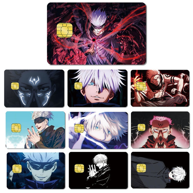 Anime Jujutsu Kaisen Gojo Satoru Itadori Yuji 2.5D HD Matte 3M PVC Sticker Film Tape Skin for Credit Card Debit Card Sticker, everythinganimee