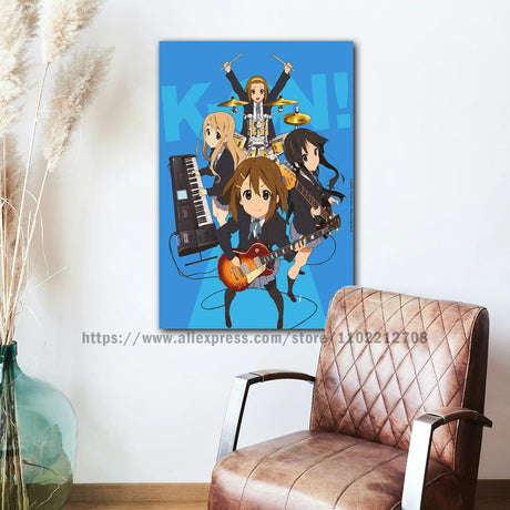 k-on anime Decorative Canvas 24x36 Posters Room Bar Cafe Decor Gift Print Art Wall Paintings, everythinganimee