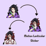 Kokushibo Demon Slayer Motion Laptop Sticker Kimetsu No Yaiba Lenticular Waterproof Decal for Car,Suitcase,Refrigerator,Etc Gift, everythinganimee