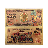 Dragon Ball Z Manga Anime Goku Figure Collection Gold Commemorative Banknote Collection Manga Peripherals Best Gifts