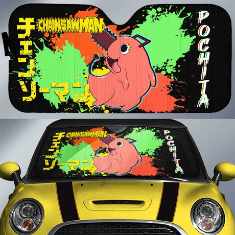 Power and Kobeni Accordion Sunshade Kobeni Higashiyama Car Sunshade Custom Chainsaw Man Anime, everythinganimee