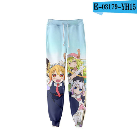 Anime Miss Kobayashi's Dragon Maid 3D Joggers Pants Men/Women Casual Trousers Hip Hop Sweatpants Kanna Kamui Cosplay Costume, everything animee