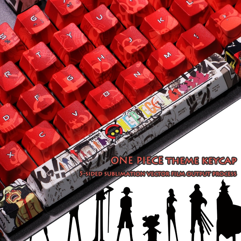 108 Keys Mechanical Keyboard keycaps Japanese Anime ONE PIECE Monkey D. Luffy Boa·Hancock Cherry Profile MX Switch PBT Keycap, everythinganimee