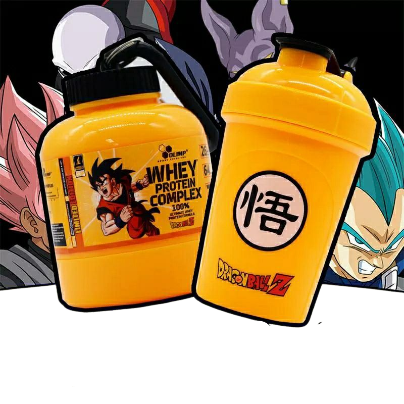 Dragon Ball Goku Shake Cup Plastic Creative Sports Fitness Drinking Cup Bottle Logo Protein Powder Milkshake Box Mixing Cup Gift, everythinganimee
