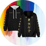 Anime Tokyo Avengers Cosplay hoodie featuring Draken Manji Gang design, perfect for summer and winter wear. Available in men, women, and children sizes.