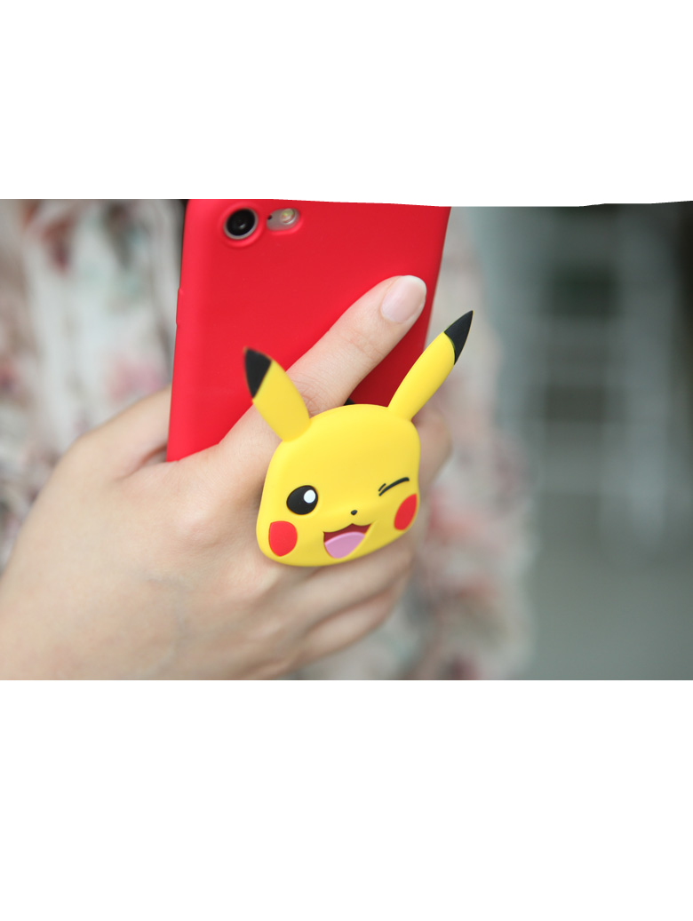 Pokémon Pikichu Mobile Phone Airbag Holder Portable Ring Anti-loss Telescopic Cartoon Anime Cute Holiday Christmas Gifts. everythinganimee